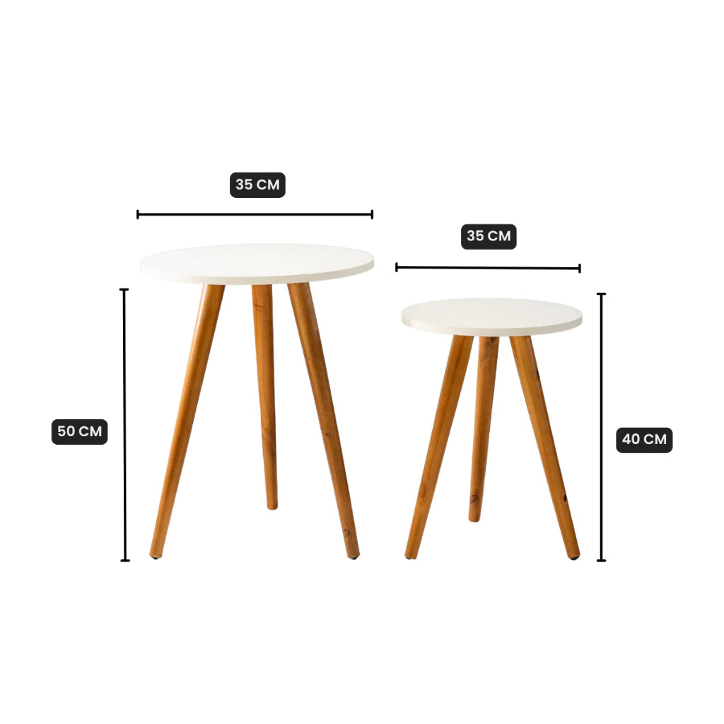 Conjunto de Mesas Laterais em Madeira – Sofisticação e Praticidade