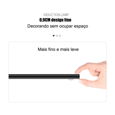 Luminária LED Fina – Sensor de Movimento e Recarregável e sem Fio