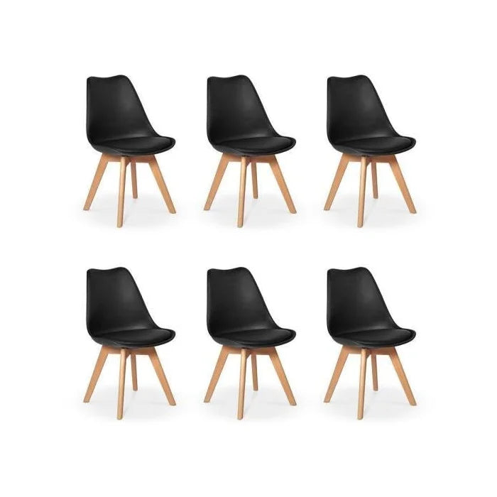 Kit 6 Cadeiras Eames Wood Leda Design