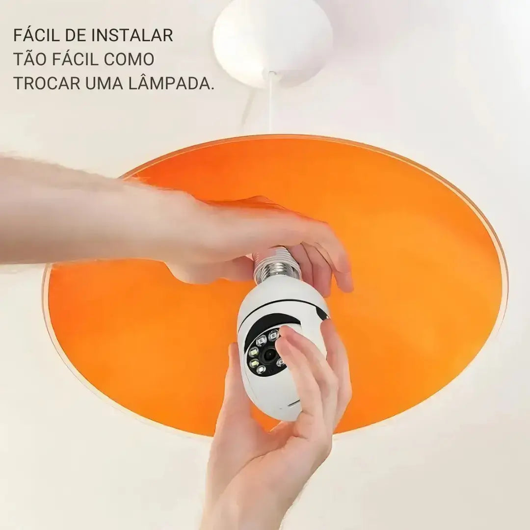 Câmera de Segurança Wi-Fi 360° em formato de lâmpada