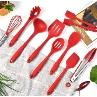 Kit 10 Peças de Utensílios Profissional de Silicone