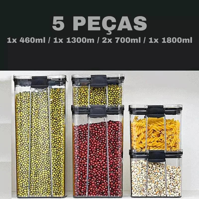 Potes Herméticos Transparente com Vedação para Mantimentos