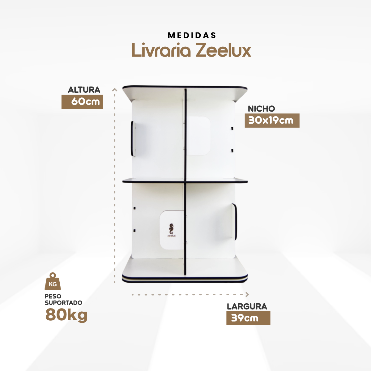 Estante Para Livros Giratória Compacta Para Até 80 Livros