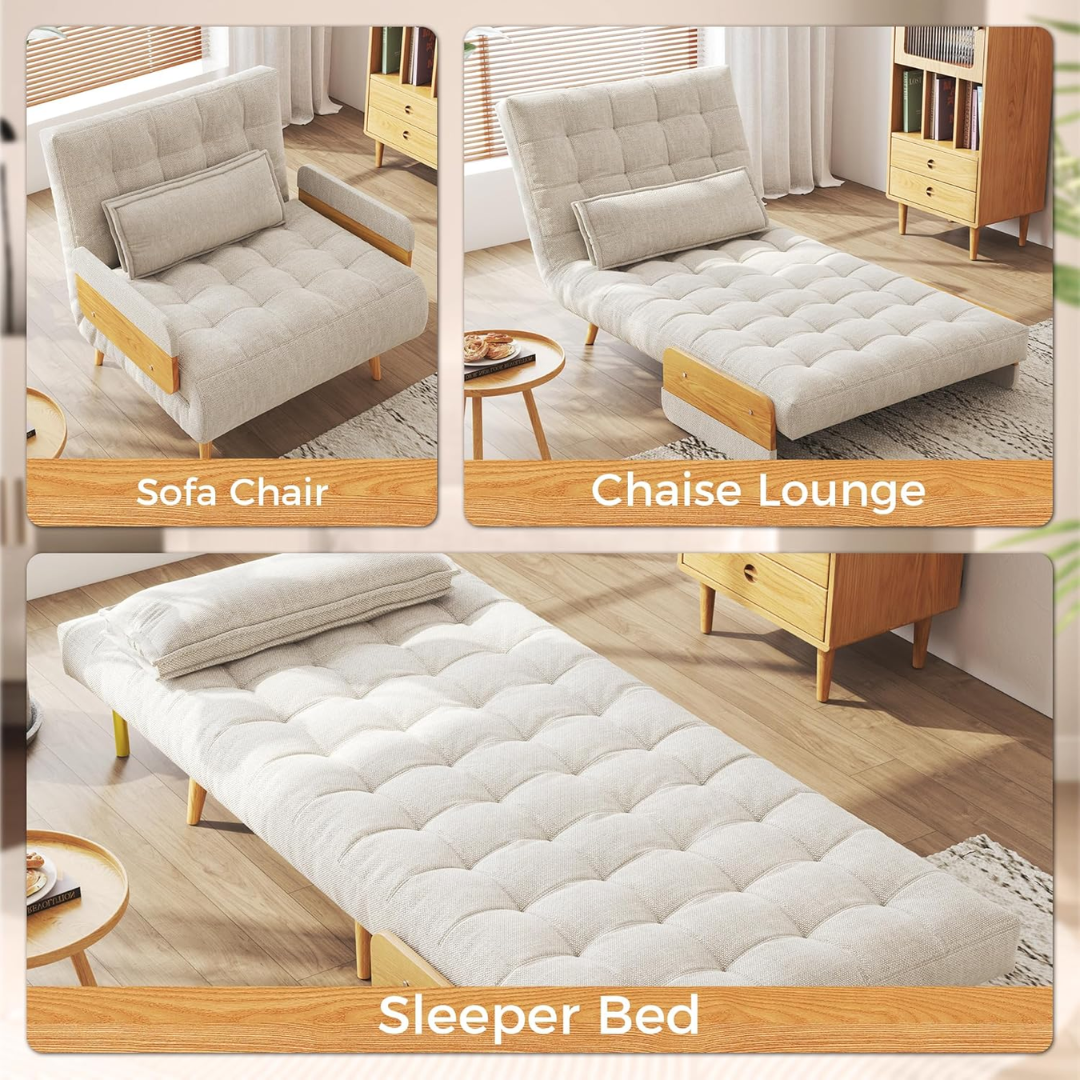 Sofá Cama Dobrável 3 em 1 - Estilo Cadeira Poltrona Reclinável e Cama