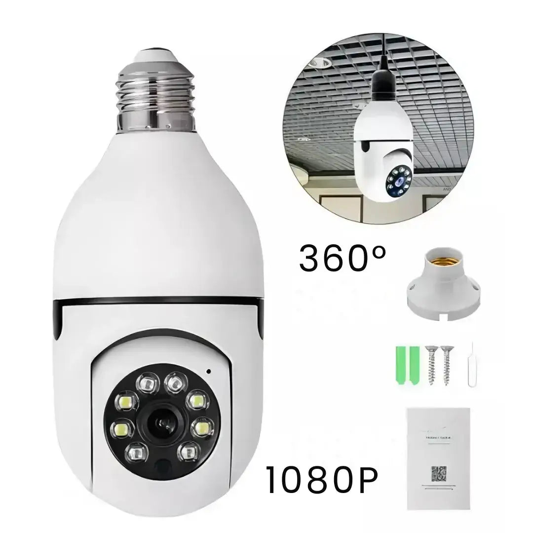 Câmera de Segurança Wi-Fi 360° em formato de lâmpada