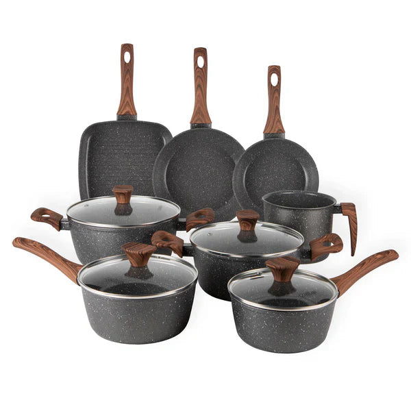 Jogo de Panelas Linen Ceramic - Revestimento Cerâmico Antiaderente 8 Peças