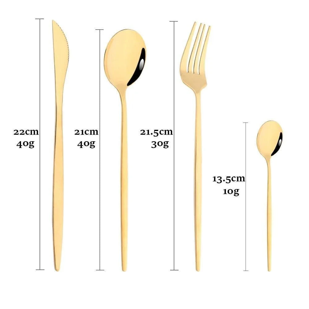 Jogo de Talheres de Aço Inox 24 Peças com Maleta