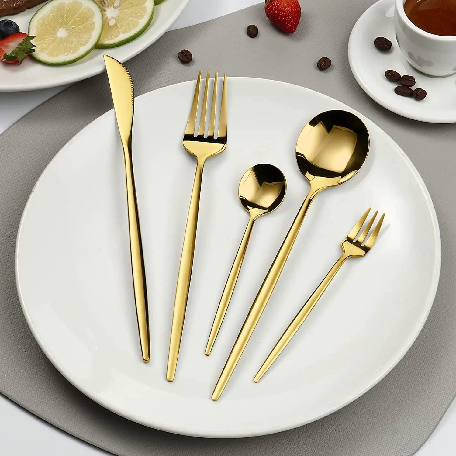 Conjunto de Talheres de Aço Luxo Inoxidável 24 Peças