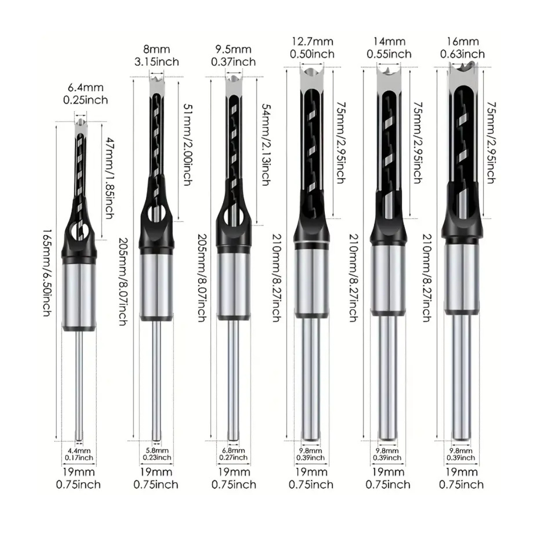 Sharp Drill® Kit 06 brocas quadradas + Adaptador
