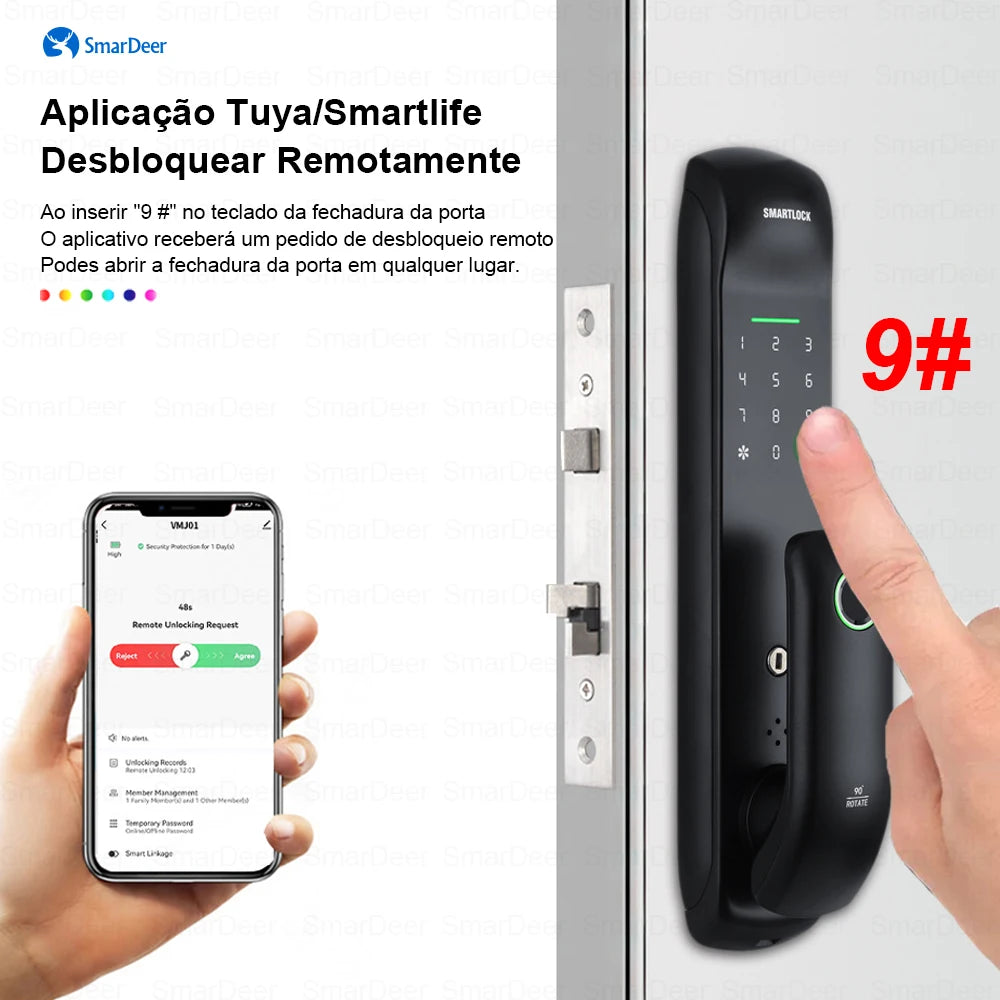 Fechadura Digital Smart 3D Wifi Biométrica Security Smart