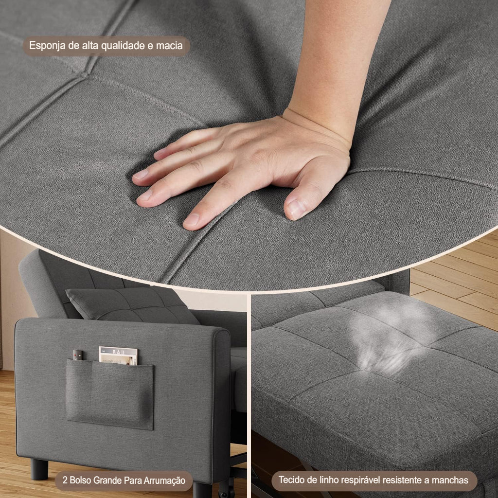Sofá-Cama Versátil Brooke™ – Design Inteligente e Conforto 2 em 1