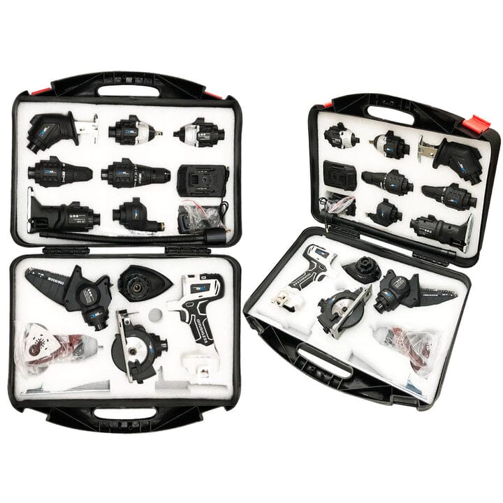 PowerMax Pro Kit 10 em 1 - Parafusadeira Furadeira Lixadeira Serra Martelete Elétrico Espatulas