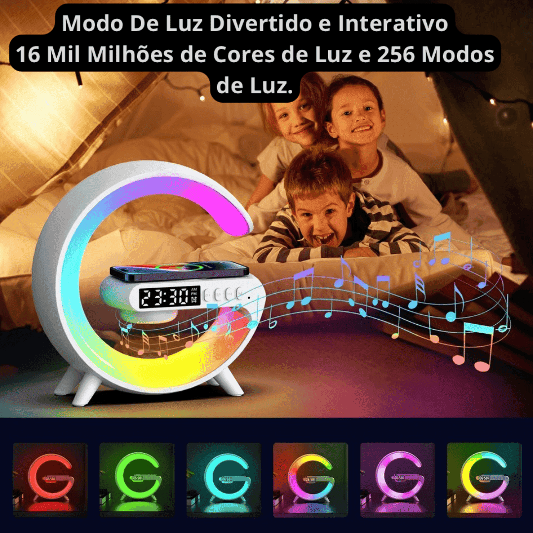 Luminária Multifuncional com Carregador Sem Fio