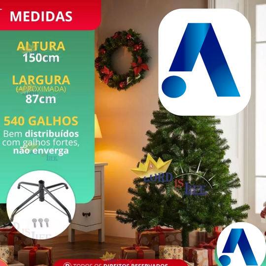 Árvore Natal Pinheiro Luxo | Decoração Volumosa e Elegante Sem Esforço