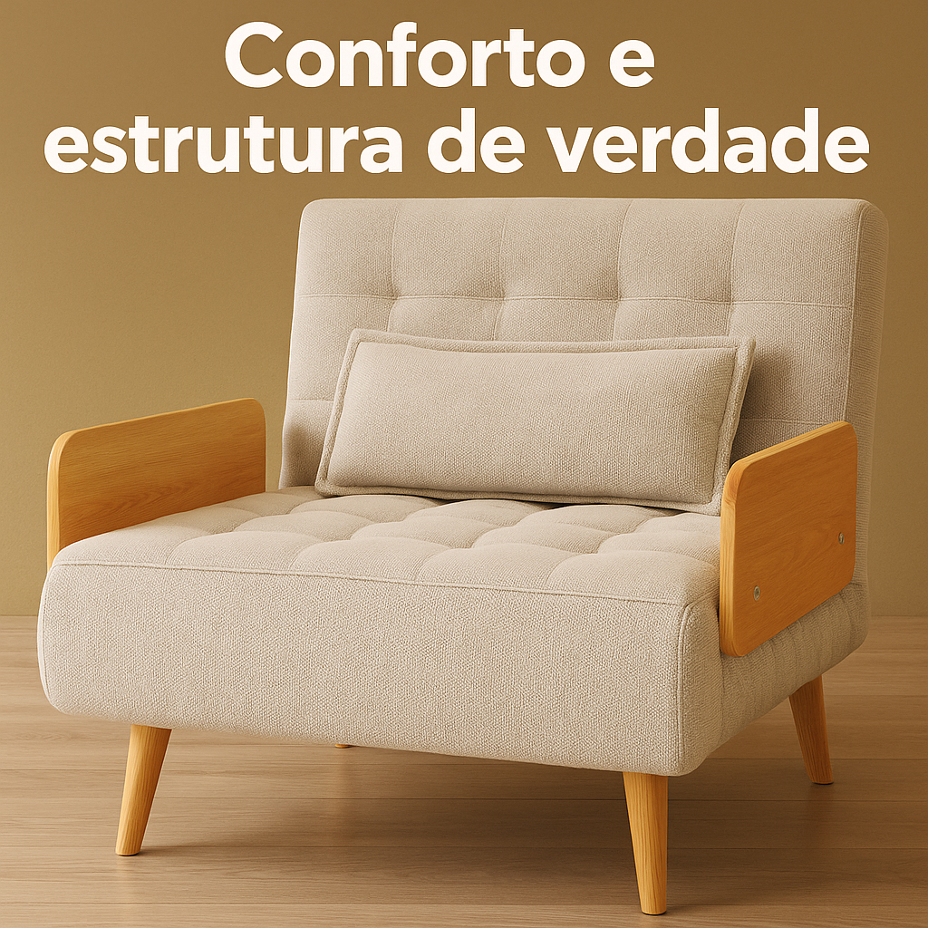 Sofá Cama Dobrável 3 em 1 - Estilo Cadeira Poltrona Reclinável e Cama