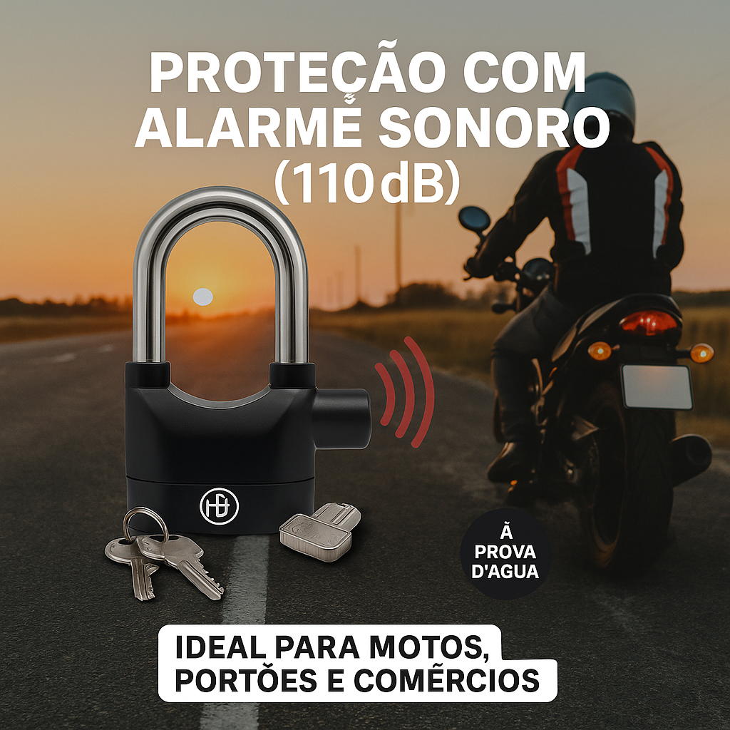 Cadeado Antifurto com Alarme Sonoro à Prova d’Água – Segurança Máxima
