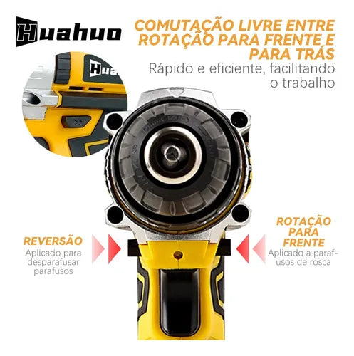 Parafusadeira e Furadeira Huahuo 26V - Bateria de Brinde