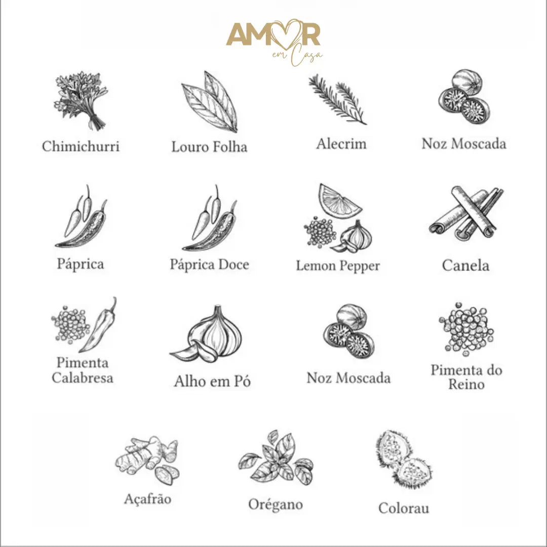 Kit 15 Potes Organiza Gourmet™ + Gravação a Laser (PERSONALIZADA) + Bandeja | Só até 23:59!