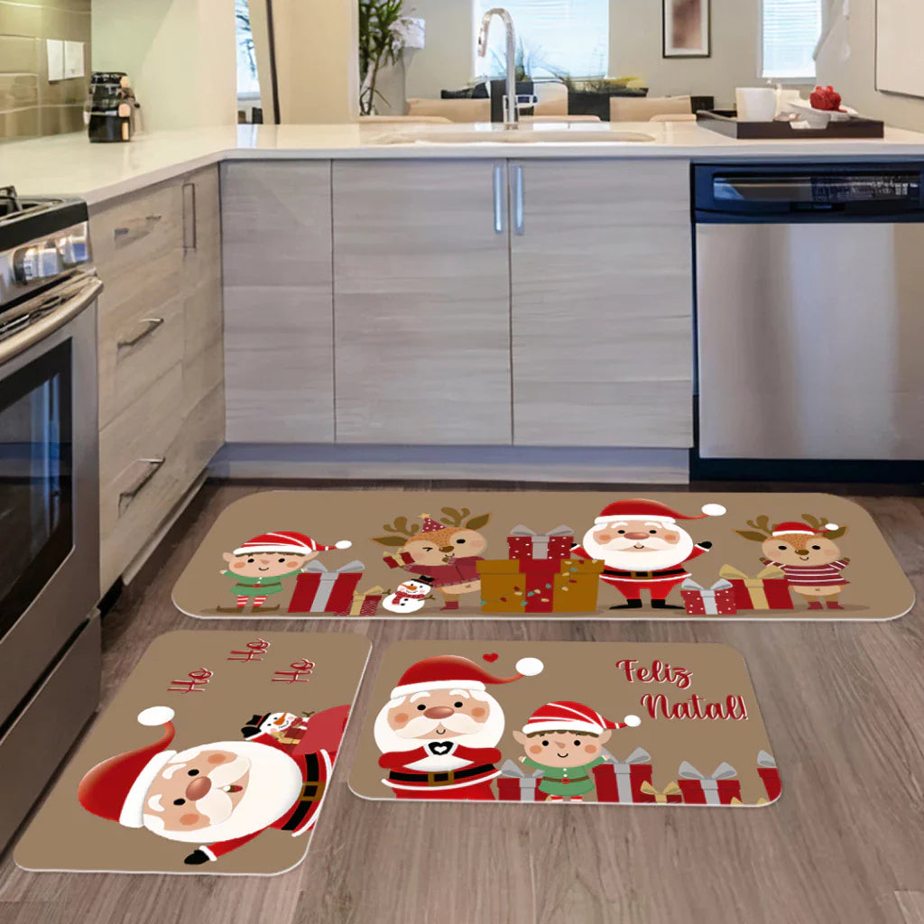 Kit Tapete Natal LuxoClean | Praticidade e Alegria para Receber a Família | Kit 3 Unidades