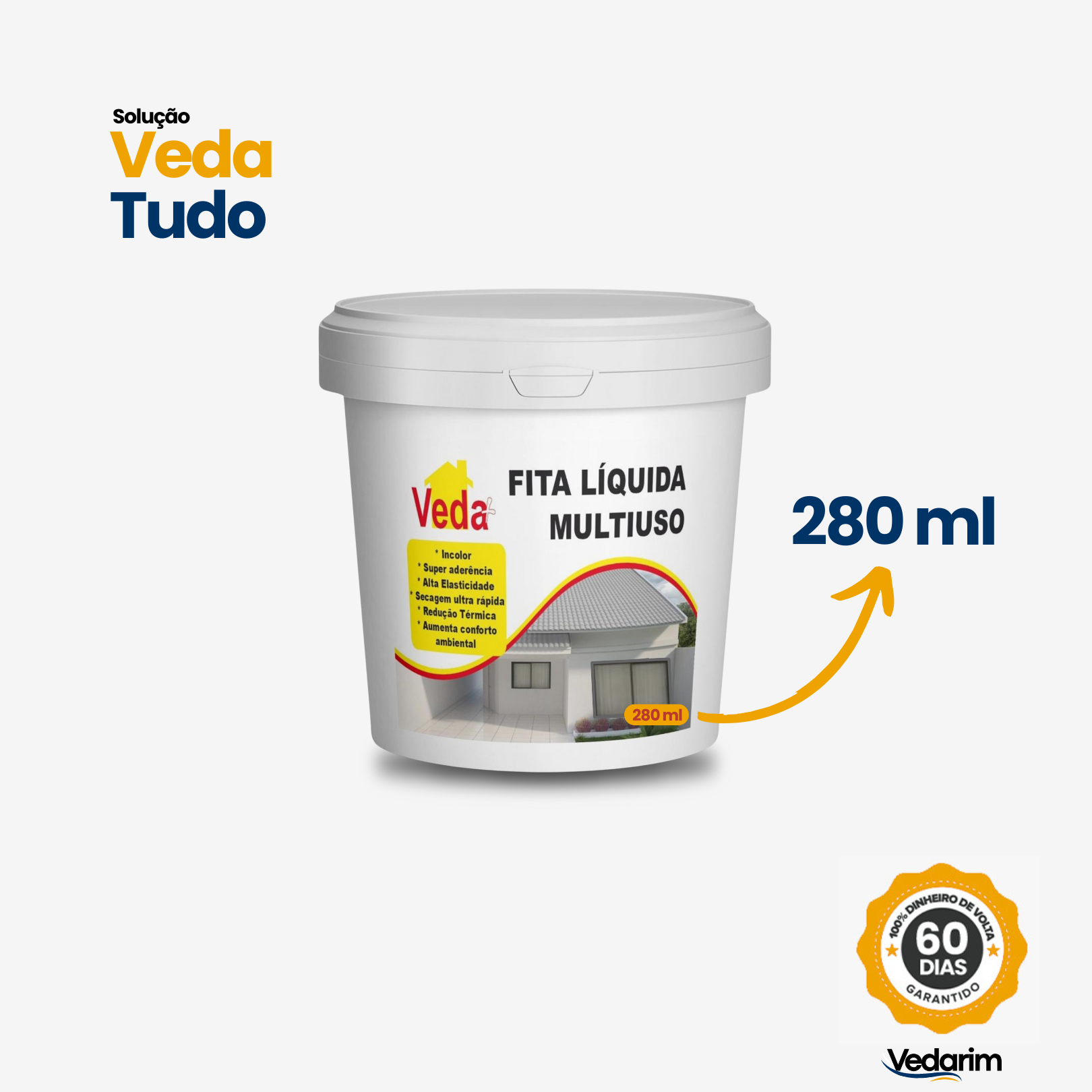 Selante Veda Tudo Impermeabilizante contra Vazamentos e Infiltrações - Rápido, Prático e Super Eficiente