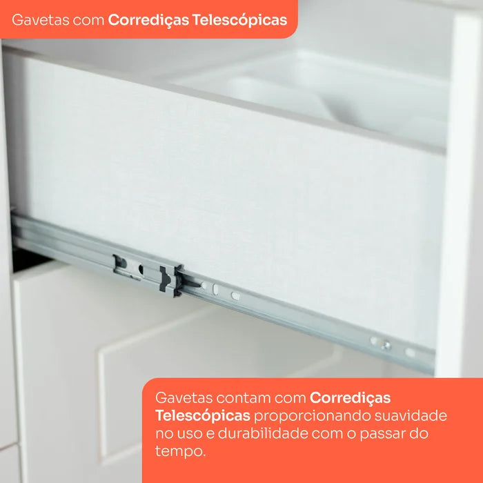 Conjunto de Armário de Cozinha Compacta com 4 Peças Estilo Americano