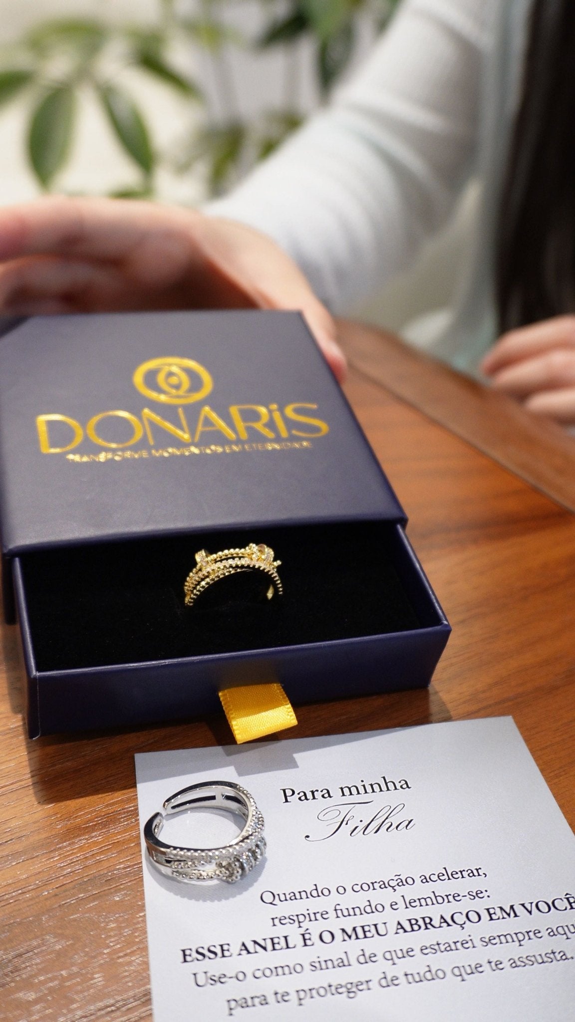 Anel Anti Ansiedade - Presente Para Filha Banhado a Ouro 18k