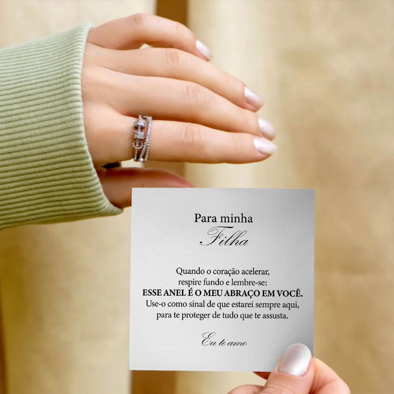 Anel Anti Ansiedade - Presente Para Filha Banhado a Ouro 18k