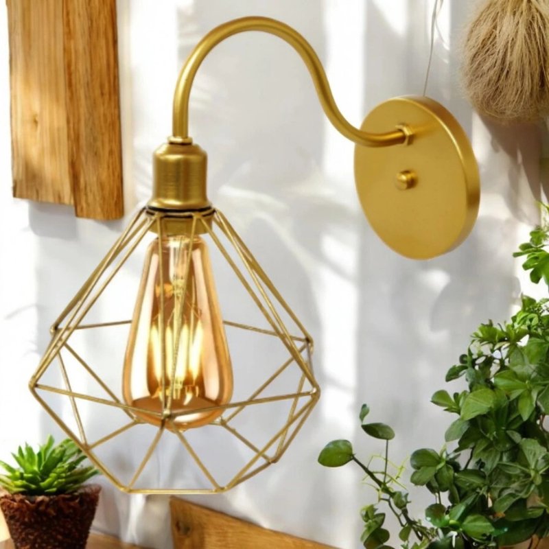 Arandela de Parede em Formato Diamante com Design Retrô Vintage