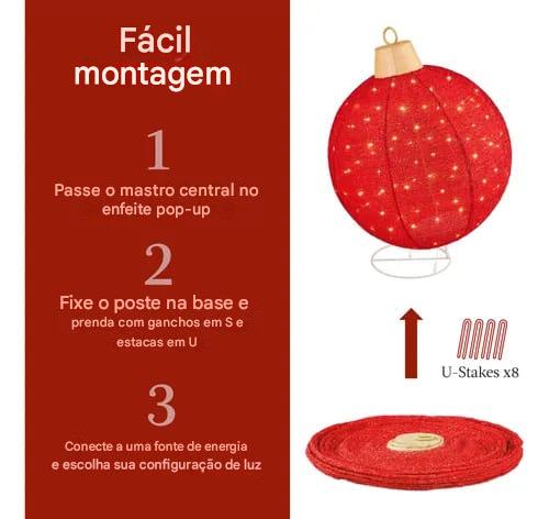 Esferas de Enfeites de Natal com Micro Leds 2025 - PAGUE 1 LEVE 4
