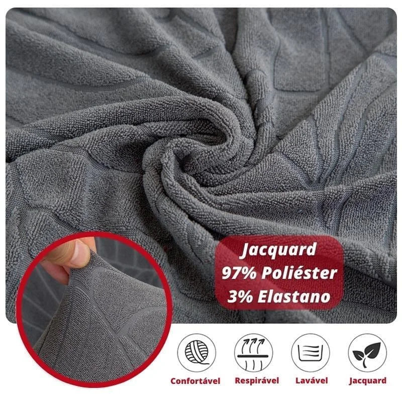 Capa Elastica Jacquard Elegance para Cadeira de Jantar na Cor Rosa