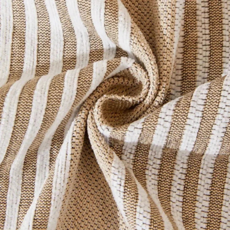 Manta de Sofá Linho Misto Estilo Escandinavo Marrom