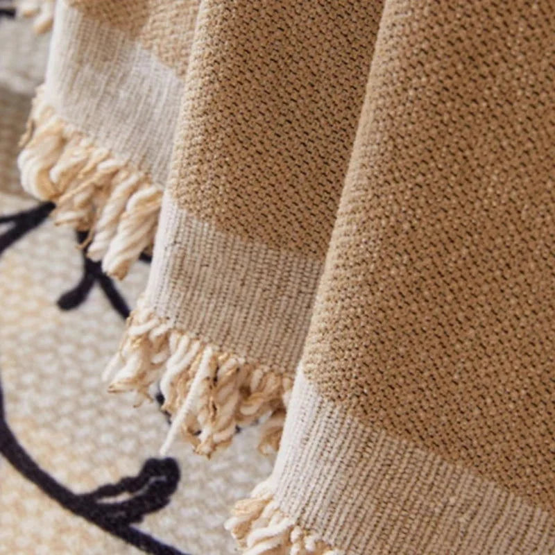 Manta de Sofá Linho Misto Estilo Escandinavo Verde