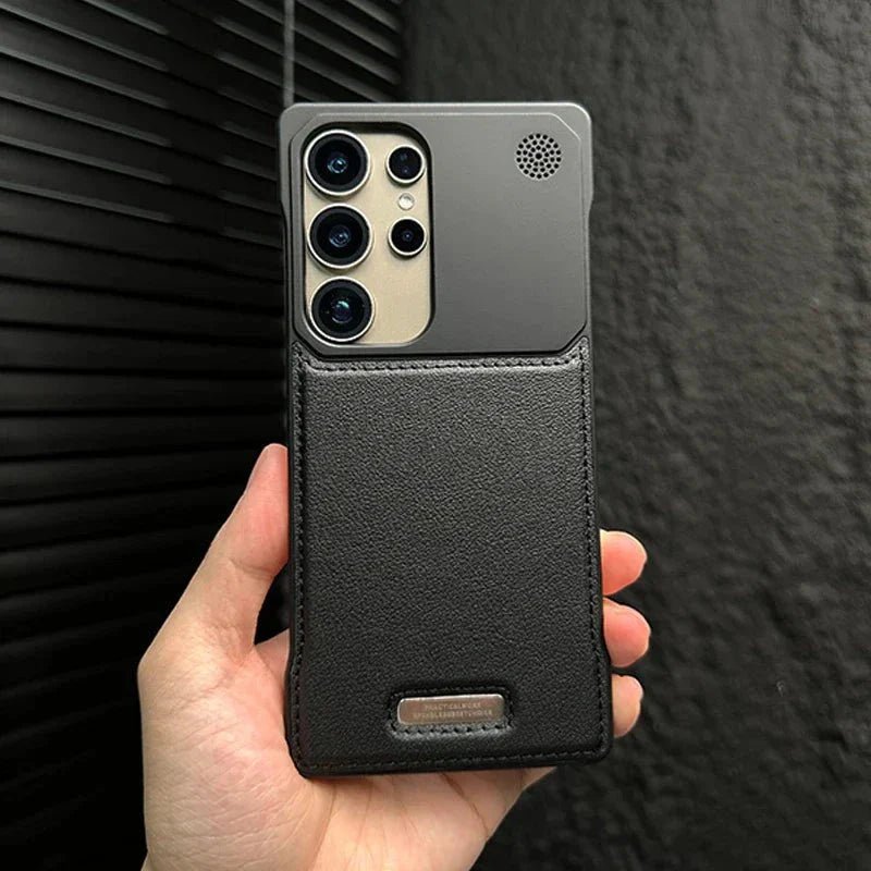 Case Samsung Minimalista em Couro Anti Impacto