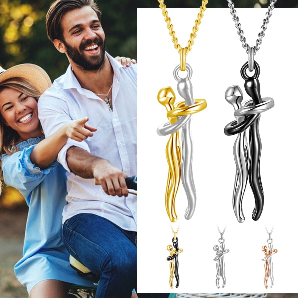 Colar Abraço - Prata e Ouro