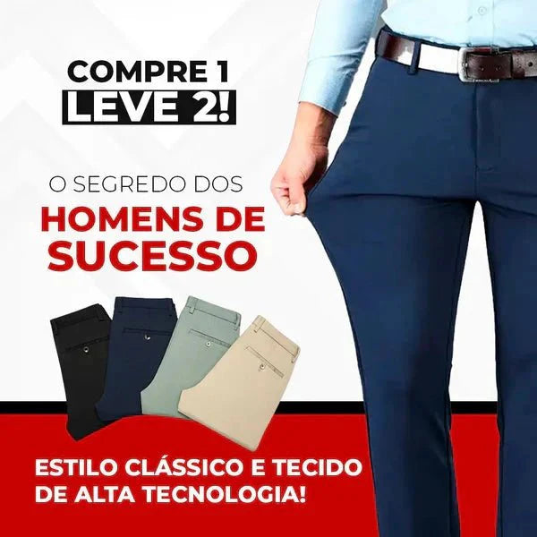 COMPRE 1 E LEVE 2 | Calça Social Clássica Alfaiataria Gentleman 2025 + Brinde Cinto Social Couro