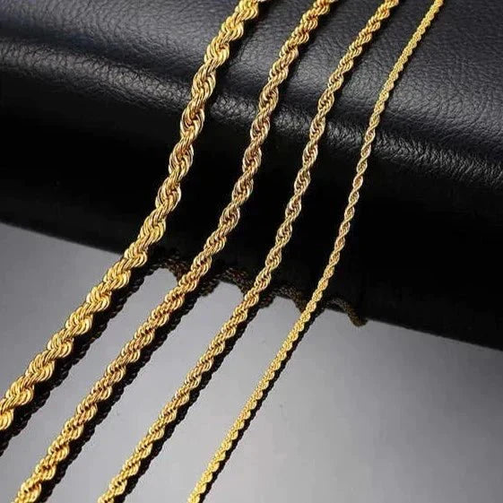 Corrente Trançada Folheada a Ouro