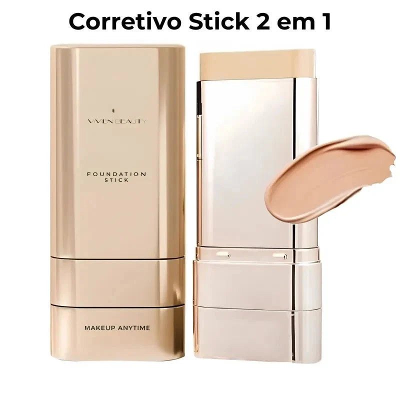 Corretivo Base Stick Coreano 2 em 1 – Cobertura Perfeita 100% Natural