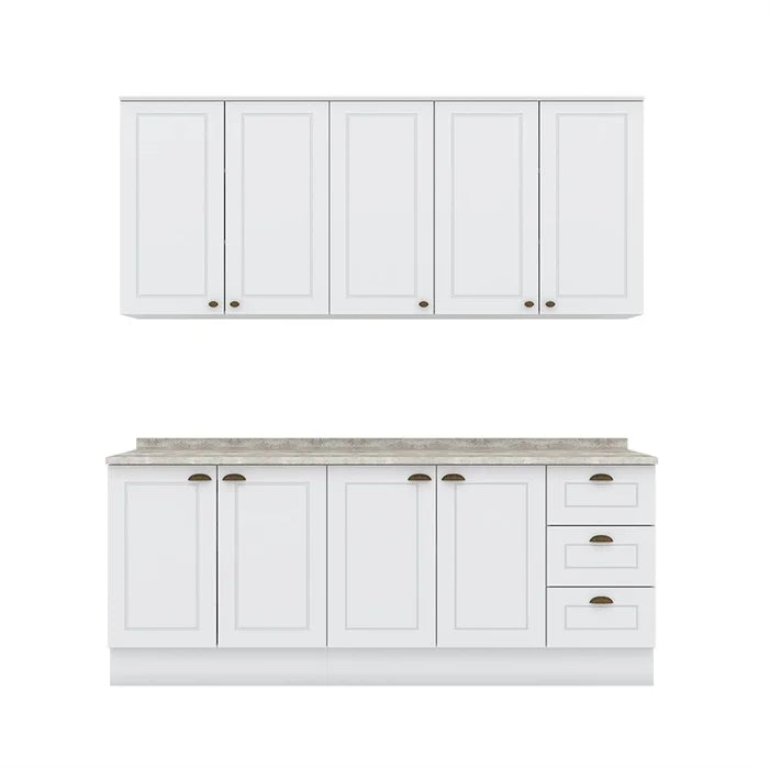 Conjunto de Armário de Cozinha Compacta com 4 Peças Estilo Americano