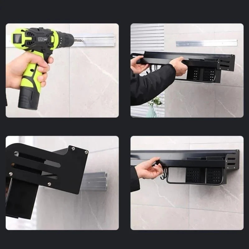 Prateleira Multifuncional para Cozinha em Aço Inox