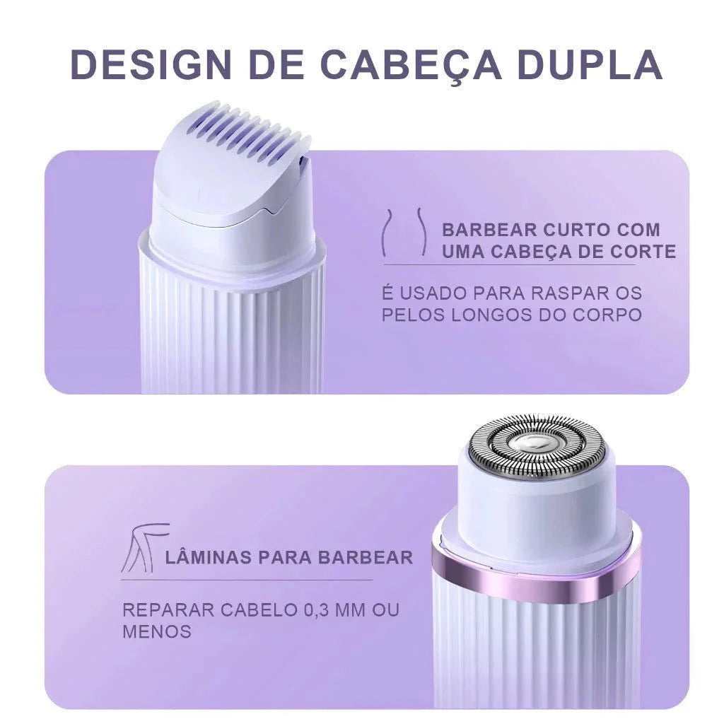 Depilador Elétrico Recarregável com Navalha Dupla