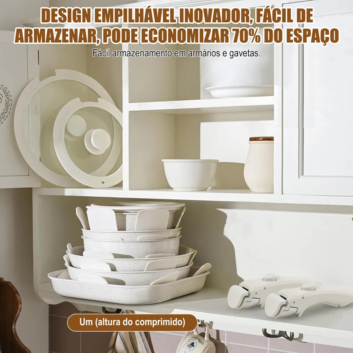 Kit Panelas Antiaderentes Premium com Cabo Removível – Edição Limitada