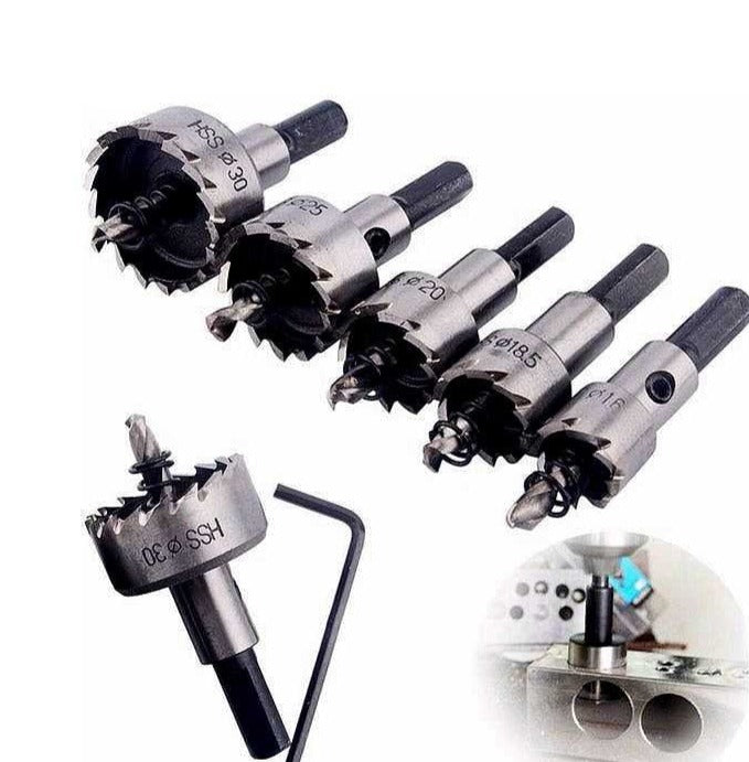 Fura Tudo - Titanium Dril ™ Kit 05 brocas serra copo