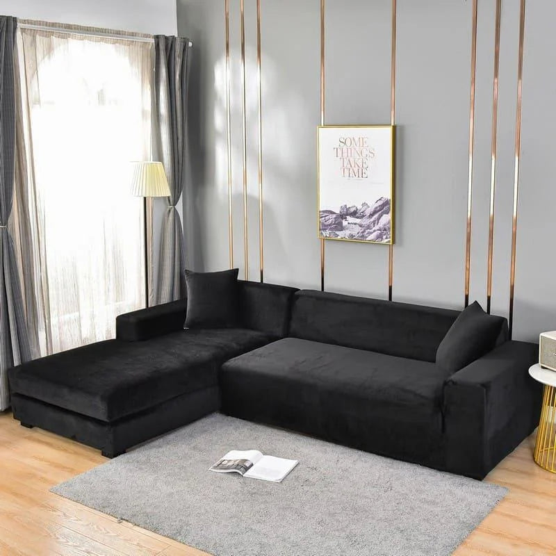 Capa para Sofá Suede Preto Impermeável para Sala