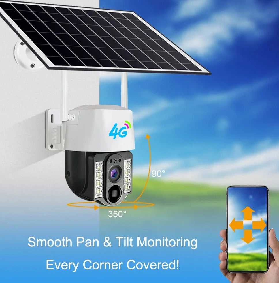 Câmera De Segurança Suporta Chip 4 G Com Painel Solar à Prova D'água IP66