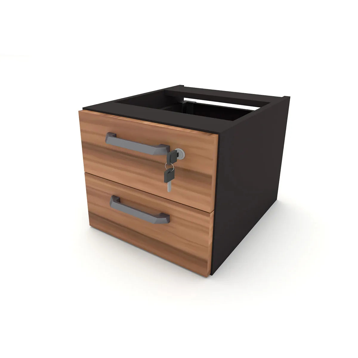 Escrivaninha 135cm com Gaveteiro Suspenso 2 Gavetas Pés em Metal