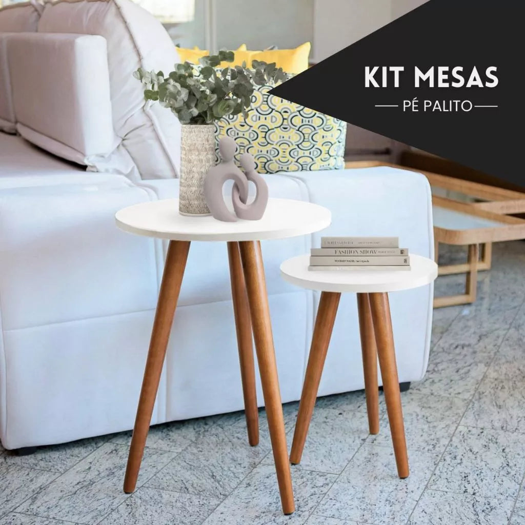 Conjunto de Mesas Laterais em Madeira – Sofisticação e Praticidade