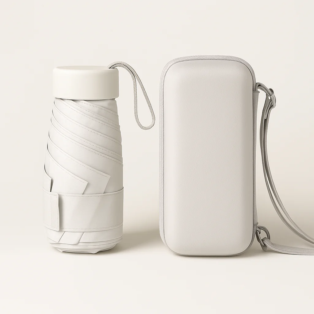 Mini Sombrinha Portátil + Capa de chuva