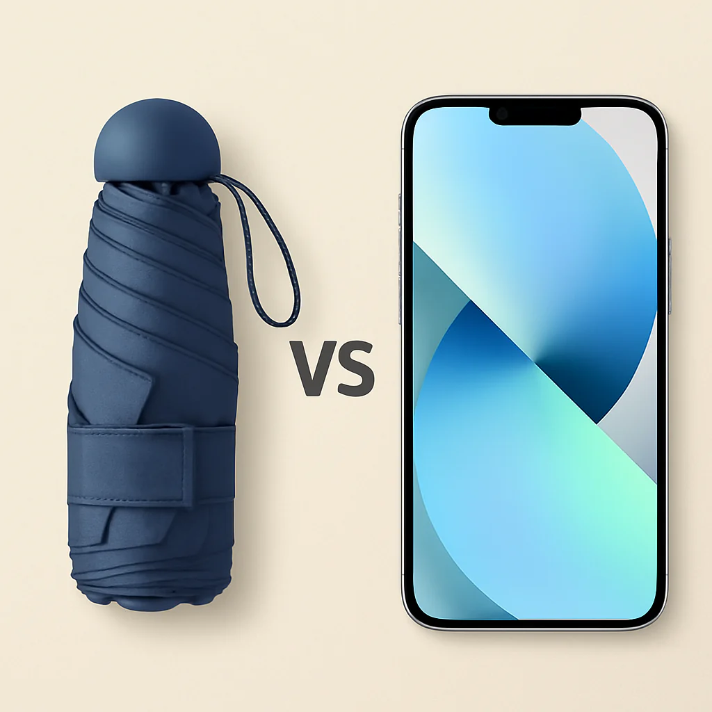 Mini Sombrinha Portátil + Capa de chuva