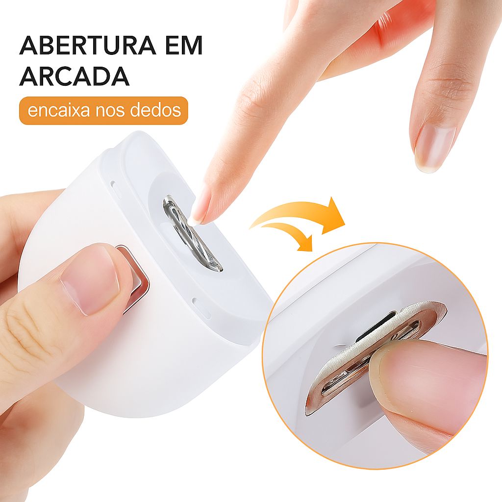 Ionique | 2‑em‑1 Cortador e Polidor Elétrico de Unhas – Recortador Automático com LED, Recarregável & Silencioso