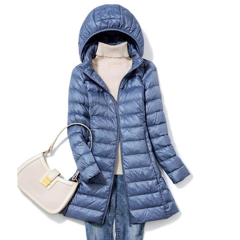 Jaqueta Longa Forrada Pluma de Ganso